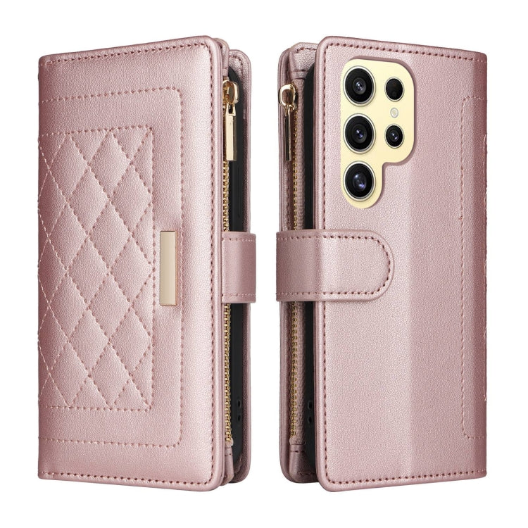 For Samsung Galaxy S24 Ultra 5G Crossbody Zipper Wallet Rhombus Leather Phone Case