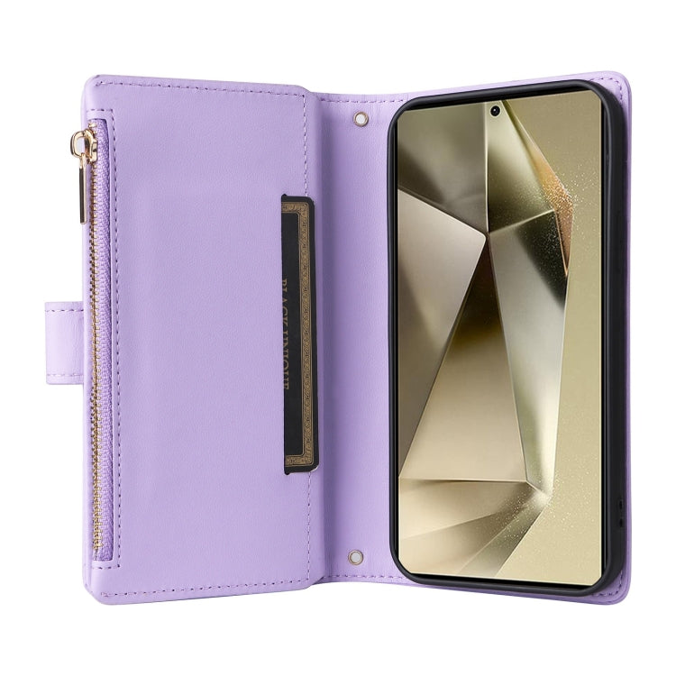 For Samsung Galaxy S24 Ultra 5G Crossbody Zipper Wallet Rhombus Leather Phone Case