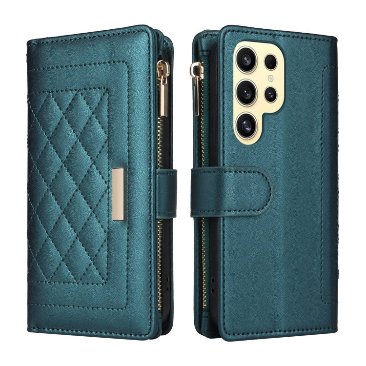 For Samsung Galaxy S24 Ultra 5G Crossbody Zipper Wallet Rhombus Leather Phone Case