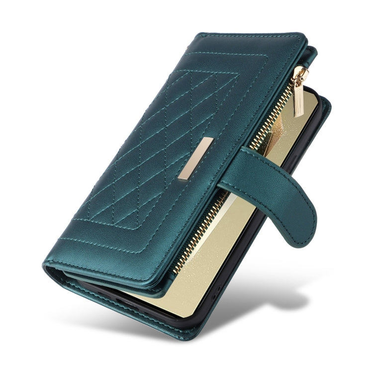 For Samsung Galaxy S24 Ultra 5G Crossbody Zipper Wallet Rhombus Leather Phone Case