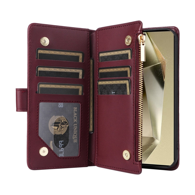For Samsung Galaxy S24 Ultra 5G Crossbody Zipper Wallet Rhombus Leather Phone Case