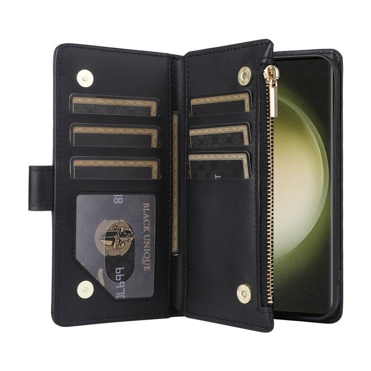 For Samsung Galaxy S23 Ultra 5G Crossbody Zipper Wallet Rhombus Leather Phone Case