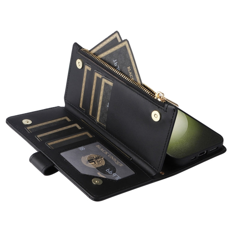For Samsung Galaxy S23 Ultra 5G Crossbody Zipper Wallet Rhombus Leather Phone Case