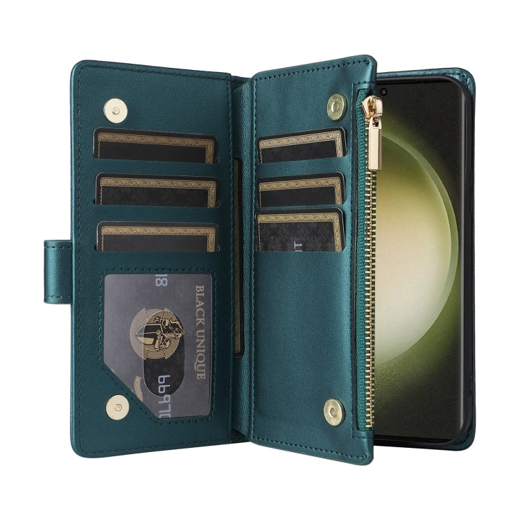 For Samsung Galaxy S23 Ultra 5G Crossbody Zipper Wallet Rhombus Leather Phone Case