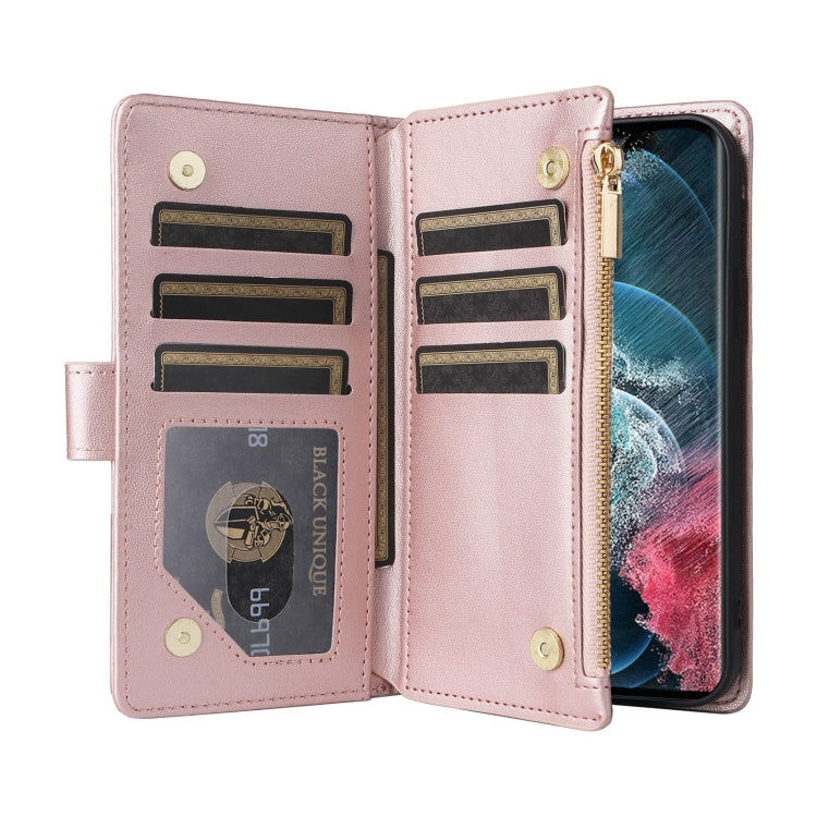 For Samsung Galaxy S22 Ultra 5G Crossbody Zipper Wallet Rhombus Leather Phone Case