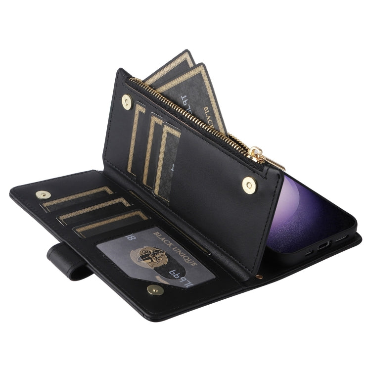 For Samsung Galaxy S23 5G Crossbody Zipper Wallet Rhombus Leather Phone Case
