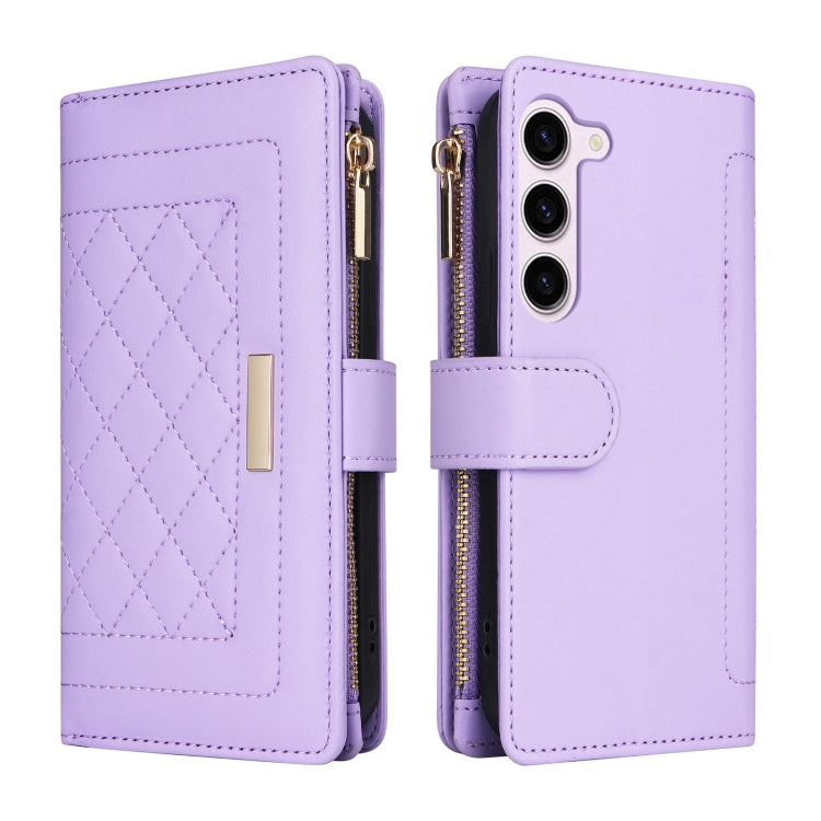 For Samsung Galaxy S23+ 5G Crossbody Zipper Wallet Rhombus Leather Phone Case