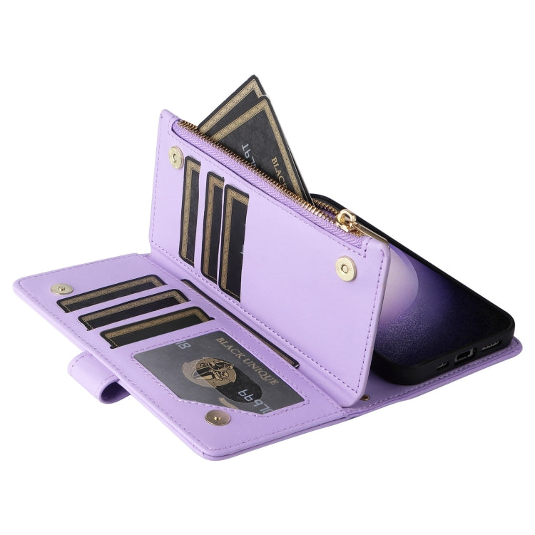 For Samsung Galaxy S23+ 5G Crossbody Zipper Wallet Rhombus Leather Phone Case