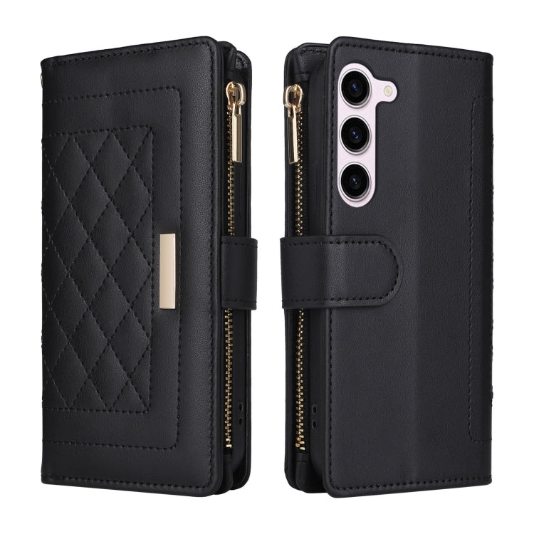 For Samsung Galaxy S23+ 5G Crossbody Zipper Wallet Rhombus Leather Phone Case