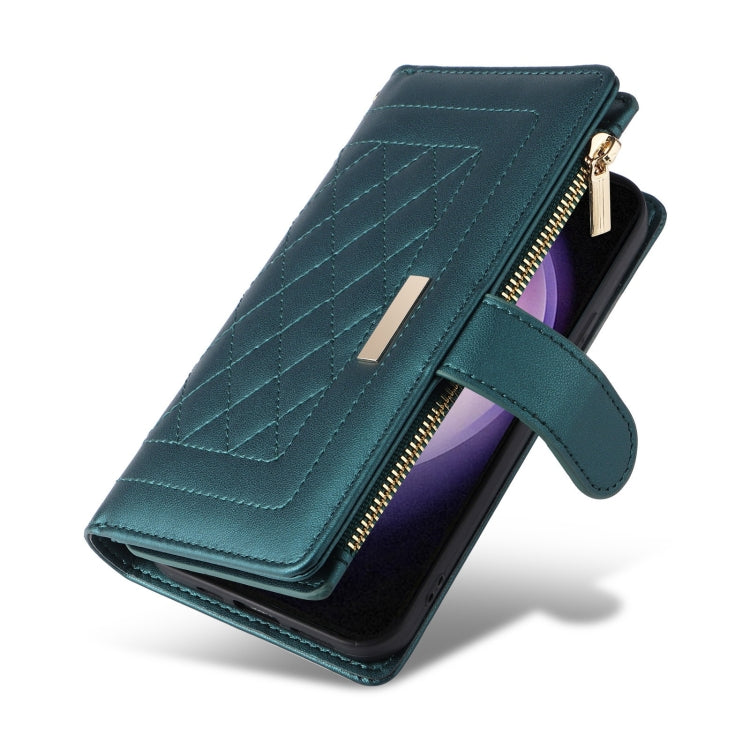 For Samsung Galaxy S23+ 5G Crossbody Zipper Wallet Rhombus Leather Phone Case