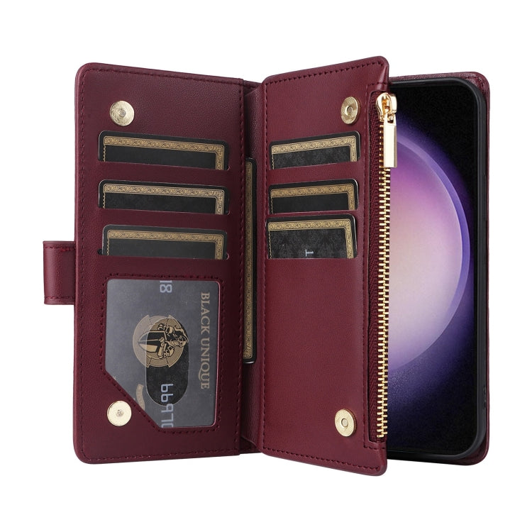 For Samsung Galaxy S23+ 5G Crossbody Zipper Wallet Rhombus Leather Phone Case