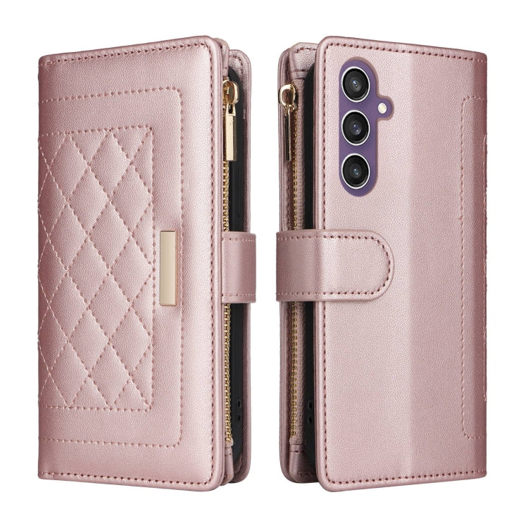 For Samsung Galaxy S23 FE 5G Crossbody Zipper Wallet Rhombus Leather Phone Case