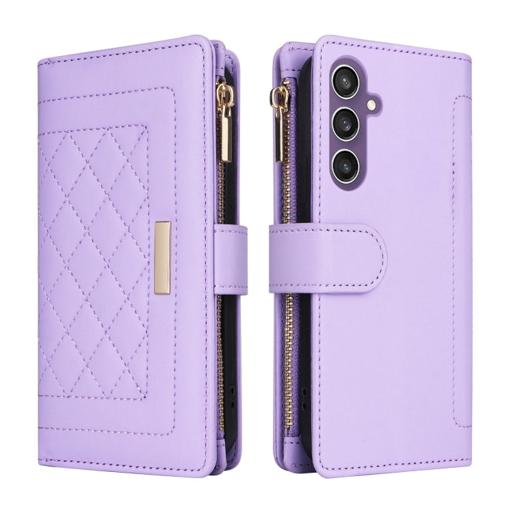 For Samsung Galaxy S23 FE 5G Crossbody Zipper Wallet Rhombus Leather Phone Case