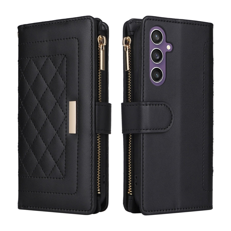 For Samsung Galaxy S23 FE 5G Crossbody Zipper Wallet Rhombus Leather Phone Case