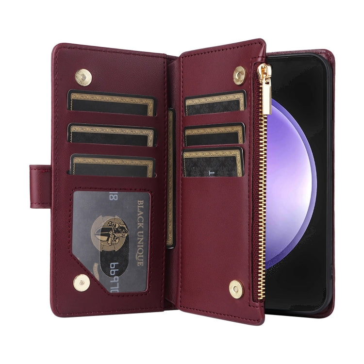 For Samsung Galaxy S23 FE 5G Crossbody Zipper Wallet Rhombus Leather Phone Case
