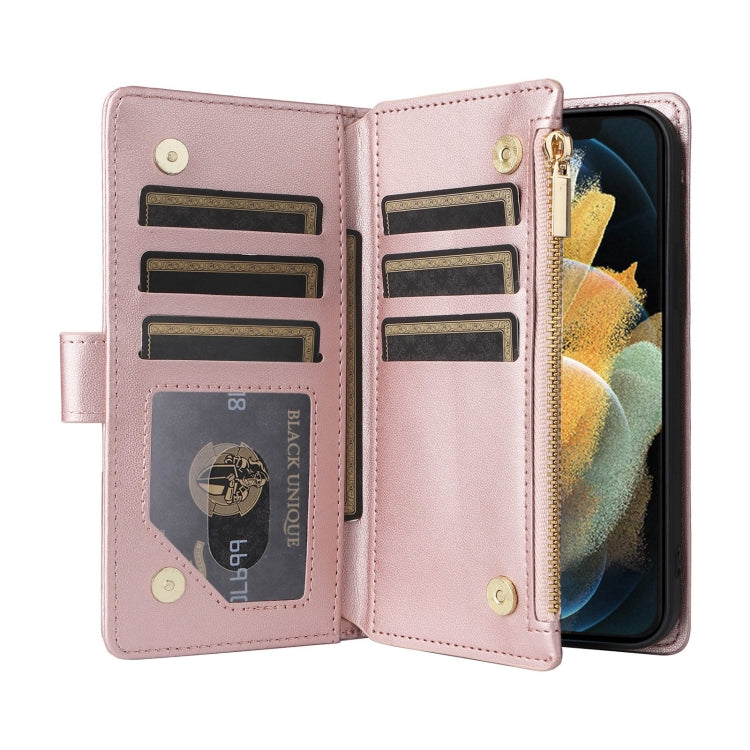 For Samsung Galaxy S21 Ultra 5G Crossbody Zipper Wallet Rhombus Leather Phone Case