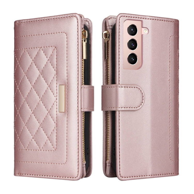 For Samsung Galaxy S21+ 5G Crossbody Zipper Wallet Rhombus Leather Phone Case