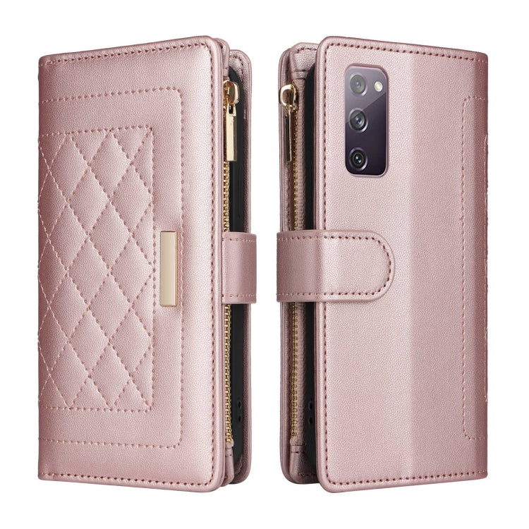For Samsung Galaxy S20 FE Crossbody Zipper Wallet Rhombus Leather Phone Case