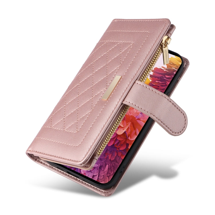 For Samsung Galaxy S20 FE Crossbody Zipper Wallet Rhombus Leather Phone Case