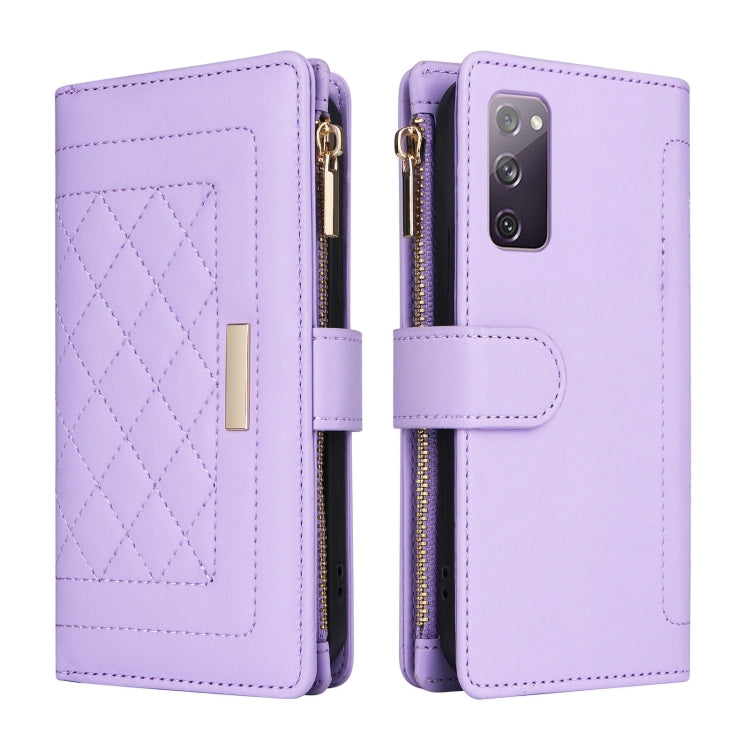 For Samsung Galaxy S20 FE Crossbody Zipper Wallet Rhombus Leather Phone Case