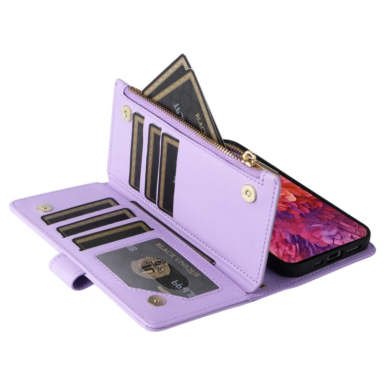 For Samsung Galaxy S20 FE Crossbody Zipper Wallet Rhombus Leather Phone Case