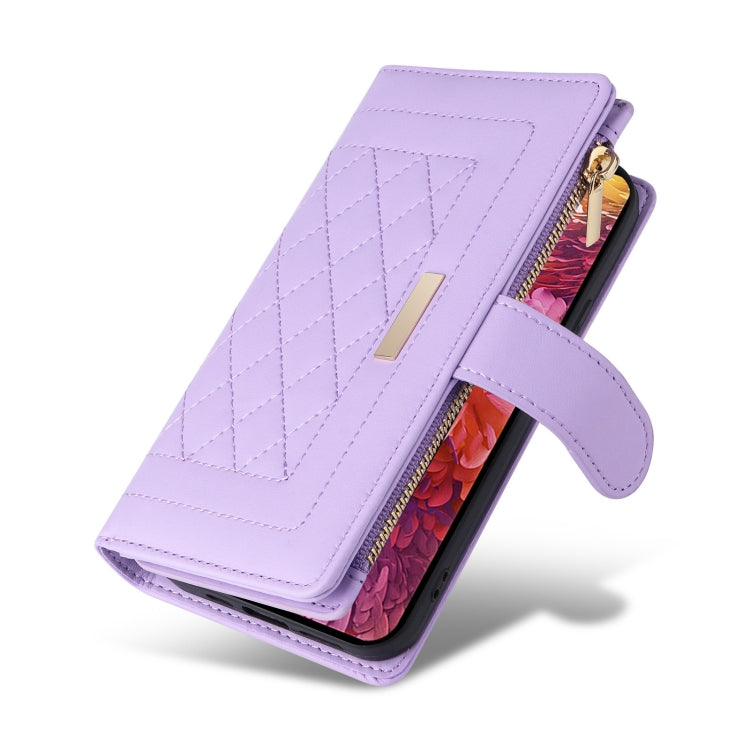 For Samsung Galaxy S20 FE Crossbody Zipper Wallet Rhombus Leather Phone Case