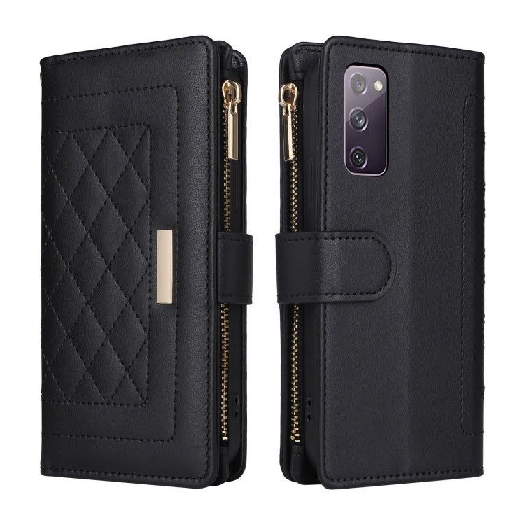 For Samsung Galaxy S20 FE Crossbody Zipper Wallet Rhombus Leather Phone Case