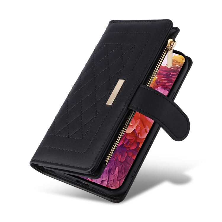 For Samsung Galaxy S20 FE Crossbody Zipper Wallet Rhombus Leather Phone Case