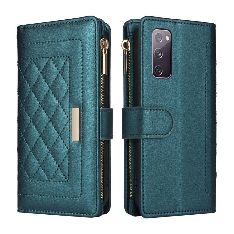 For Samsung Galaxy S20 FE Crossbody Zipper Wallet Rhombus Leather Phone Case