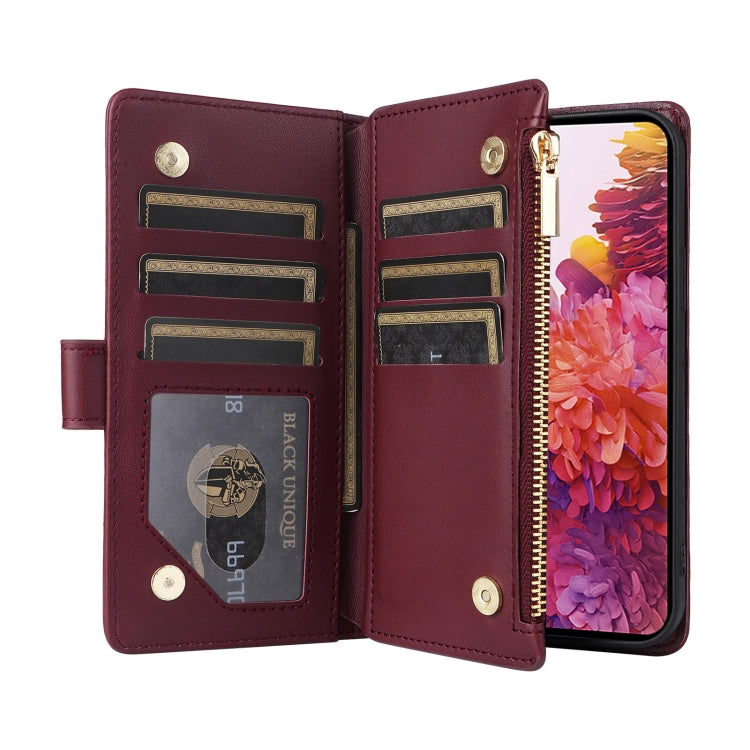 For Samsung Galaxy S20 FE Crossbody Zipper Wallet Rhombus Leather Phone Case