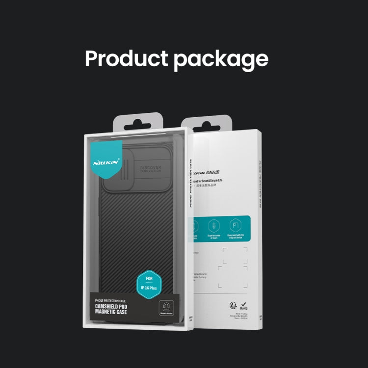 For iPhone 16 Plus NILLKIN CamShield Pro Magnetic PC Phone Case - Black
