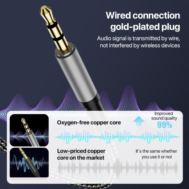 2 in 1 8 Pin, USB-C / Type-C to 3.5mm Car AUX Audio Adapter Cable, Length:1m - Grey