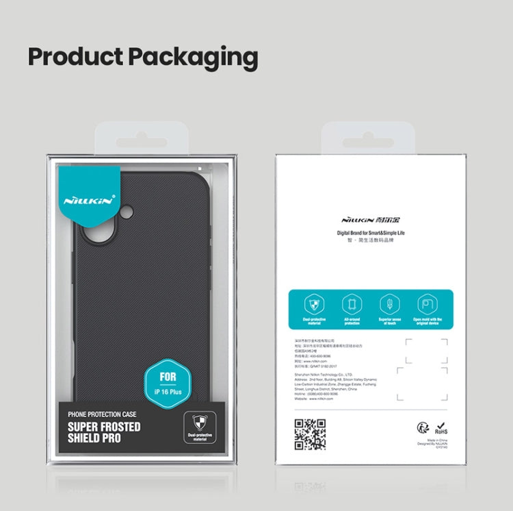 For iPhone 16 NILLKIN Frosted Shield Pro PC + TPU Phone Case