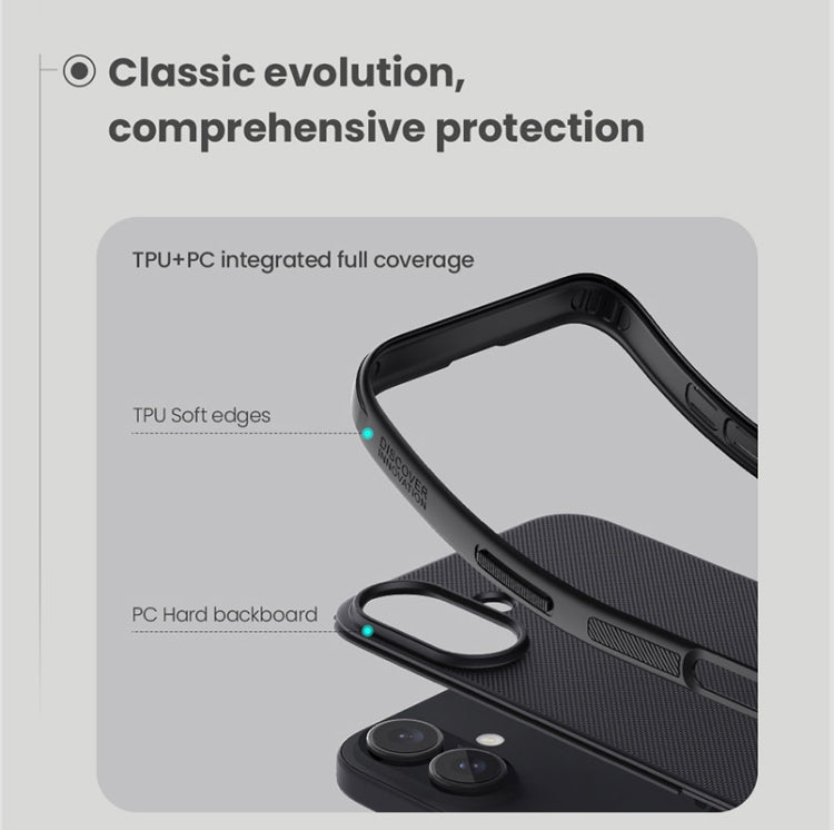 For iPhone 16 NILLKIN Frosted Shield Pro PC + TPU Phone Case