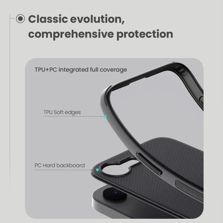 For iPhone 17e / 16e NILLKIN Frosted Shield Pro PC + TPU Phone Case