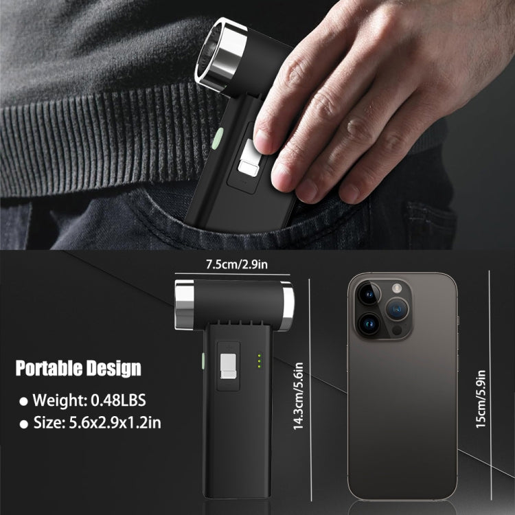 FT03 Portable Multifunctional Wireless Electric Air Duster - Black