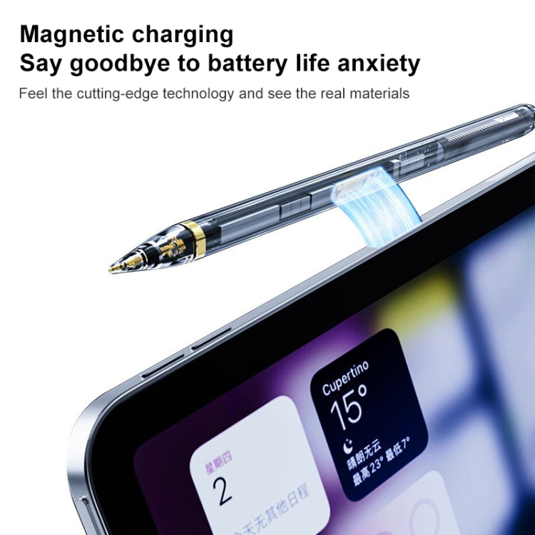 C10 Pro Magnetic Charging Capacitive Stylus Pen for iPad 2018 and Later - Transparent Black
