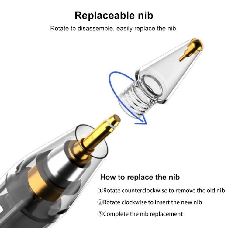 C10 Pro Magnetic Charging Capacitive Stylus Pen for iPad 2018 and Later - Transparent Black