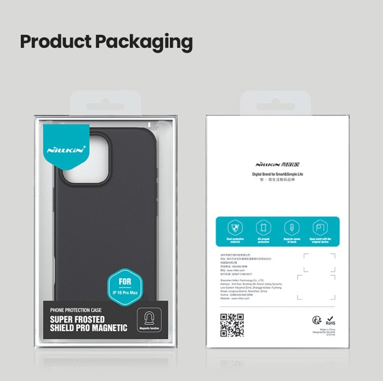 For iPhone 16 Pro Max NILLKIN Frosted Shield Pro Magnetic Magsafe Phone Case