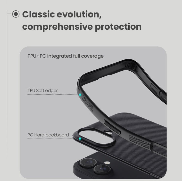 For iPhone 16 NILLKIN Frosted Shield Pro Magnetic Magsafe Phone Case - Black
