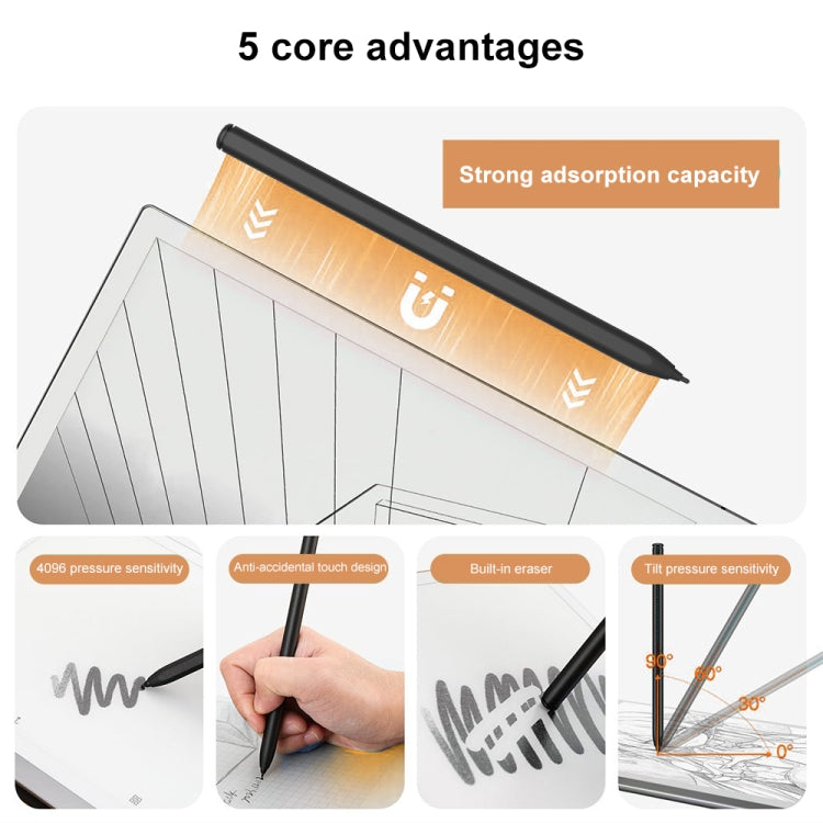 P30 Tilt Pressure-sensitive Prevent Accidental Touch Magnetic Stylus Pen for Samsung Tab - Black