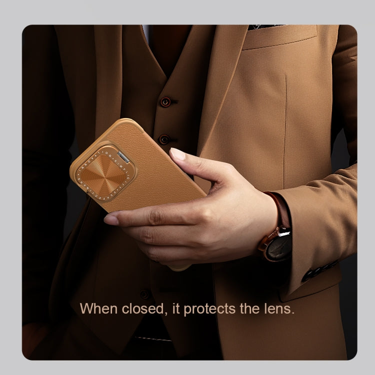 For iPhone 16 NILLKIN Qin Prop Series Flip Camera Cover Design Leather Phone Case
