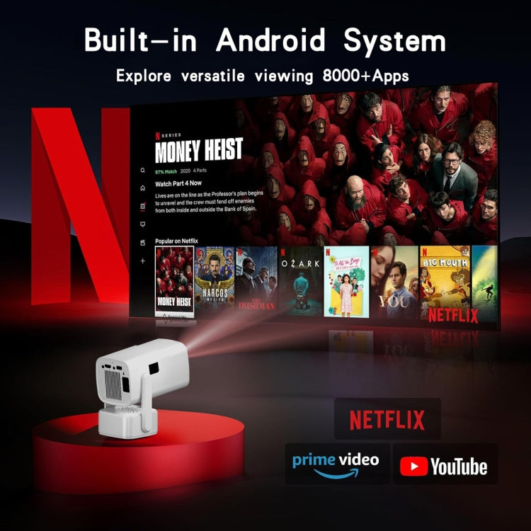 Y7S 720P Android 11 OS Portable Home WiFi Projector with Speaker, CPU:Allwinner H713