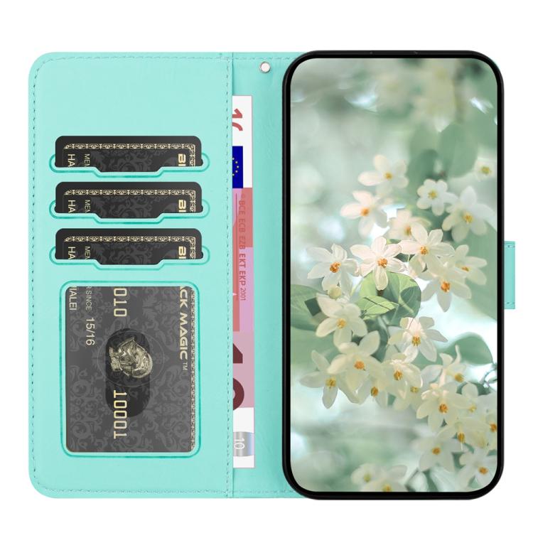 For iPhone 17 Pro Max Floral Embossed Pattern Leather Phone Case