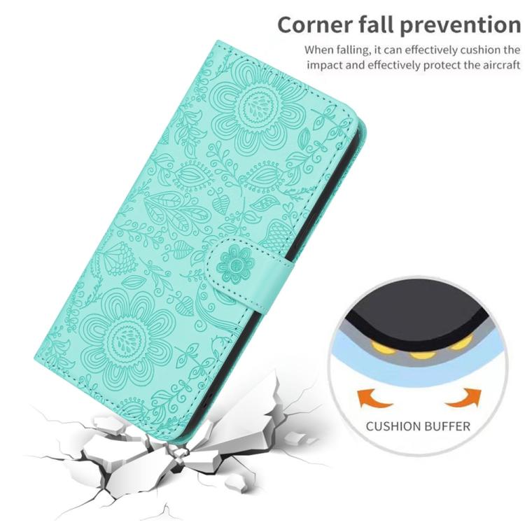 For iPhone 17 Pro Max Floral Embossed Pattern Leather Phone Case