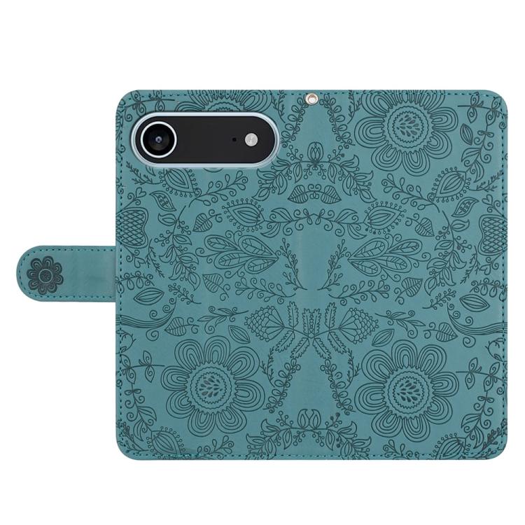 For iPhone Air Floral Embossed Pattern Leather Phone Case
