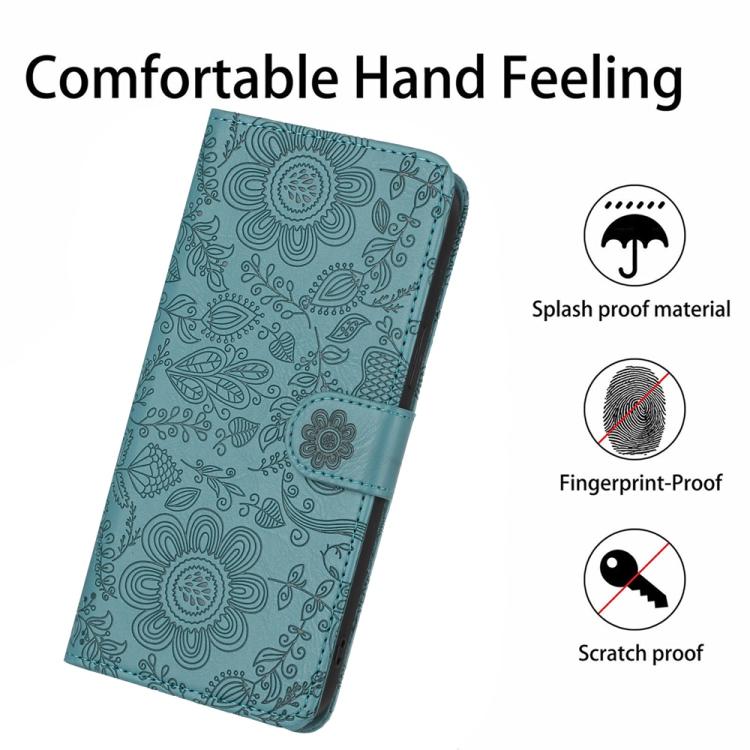 For iPhone Air Floral Embossed Pattern Leather Phone Case