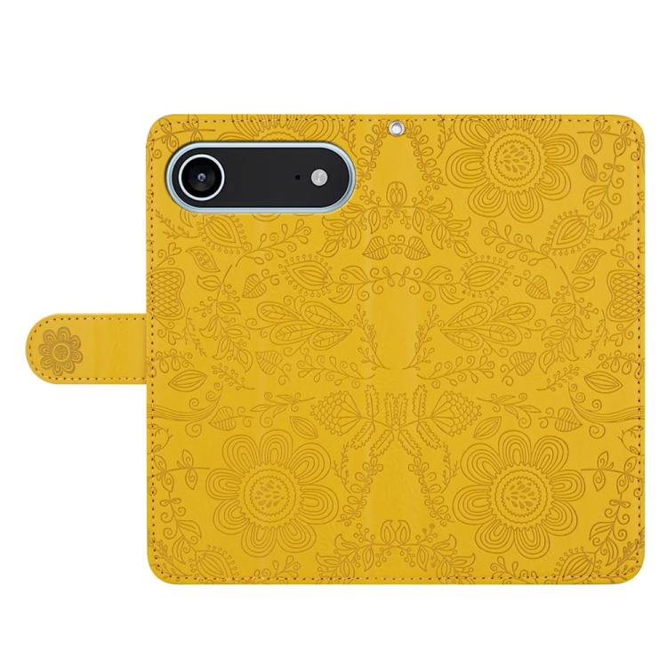 For iPhone Air Floral Embossed Pattern Leather Phone Case