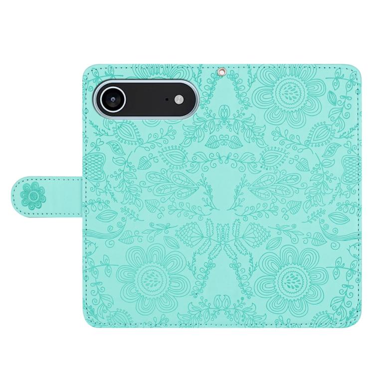 For iPhone Air Floral Embossed Pattern Leather Phone Case
