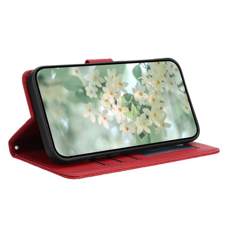 For iPhone 17 Floral Embossed Pattern Leather Phone Case